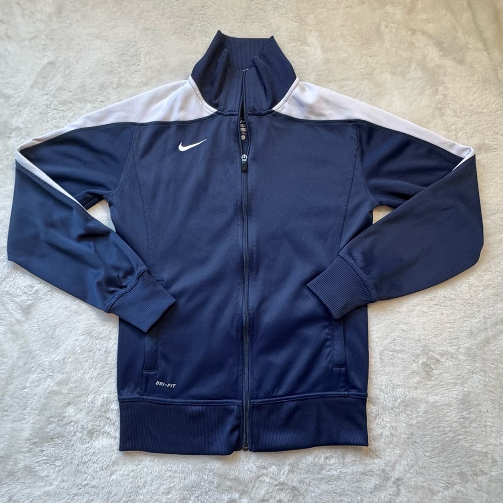 Nike Dri-Fit Track Jacket Size Medium Blue Full Zip